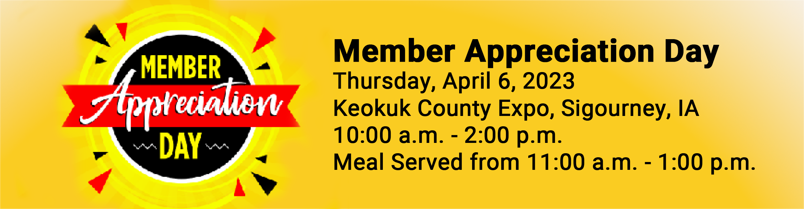 Member Appreciation notice