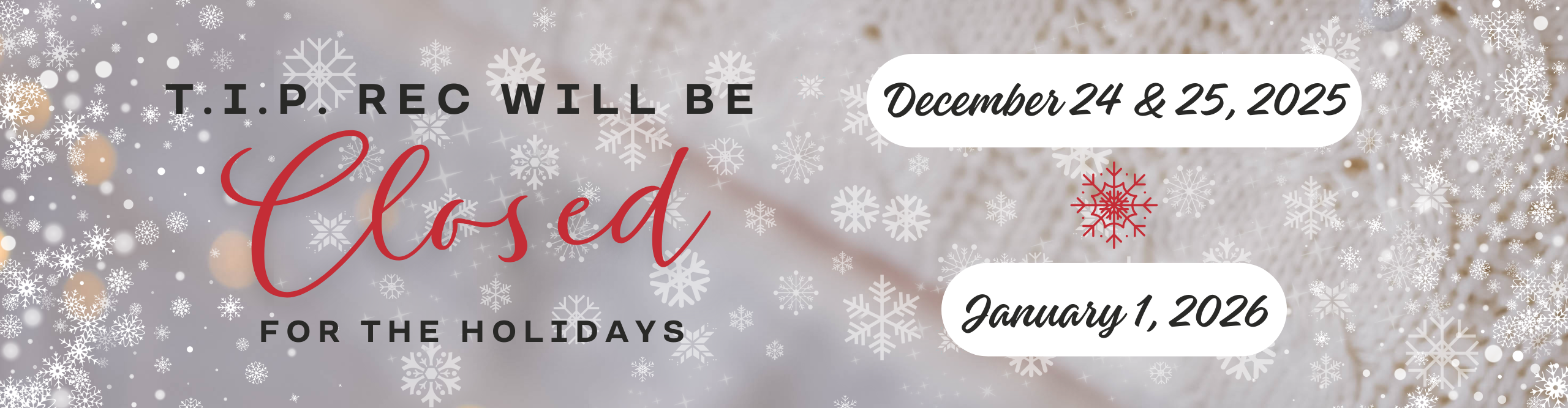 Office closed for holidays