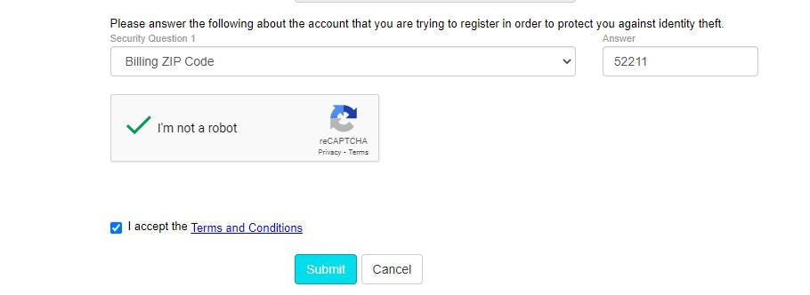 Submit 2 factor authentication